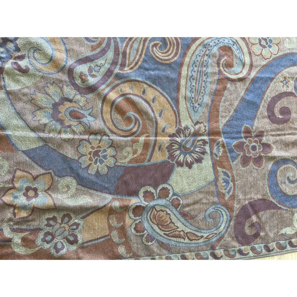 Cashmere Scarf/Wrap Multicolor Paisley Floral Ethnic Elegant Shawl, Classic soft